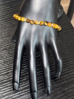 REESELYN CREATIONS Handcrafted Tiger's Eye Beaded Gemstones Stretch Bracelet